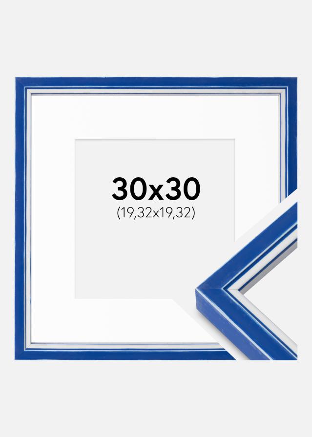 Ram med passepartou Frame Diana Blue 30x30 cm - Mounts White 8x8 inches