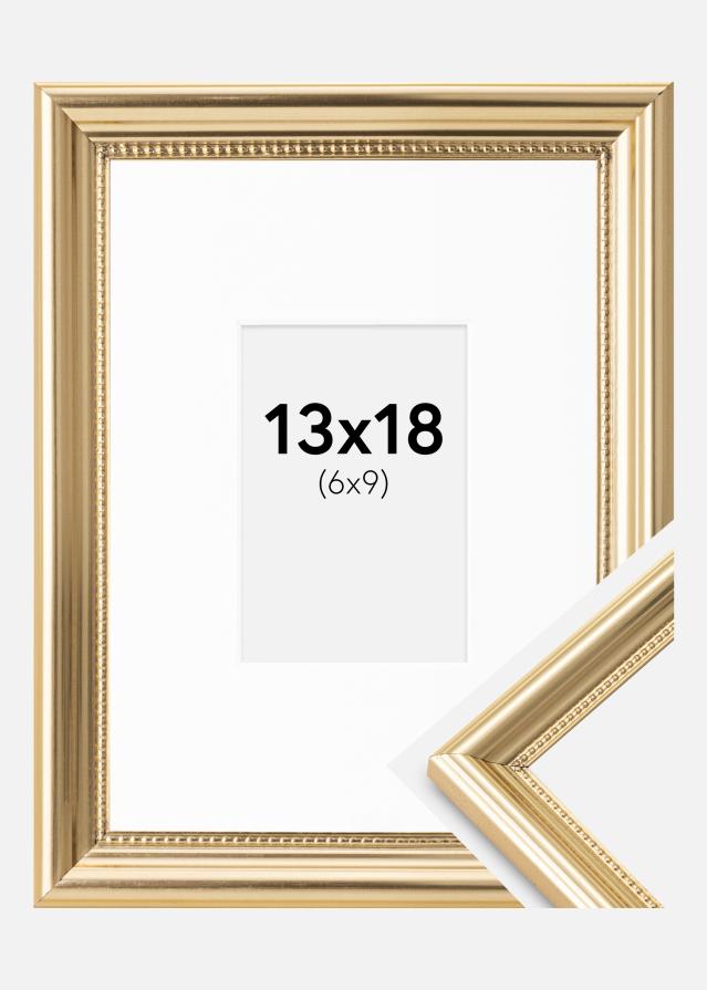 Ram med passepartou Frame Gala Gold 13x18 cm - Picture Mount White 7x10 cm