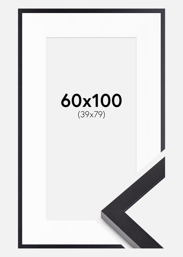 Ram med passepartou Frame Selection Black 60x100 cm - Mounts White 40x80 cm