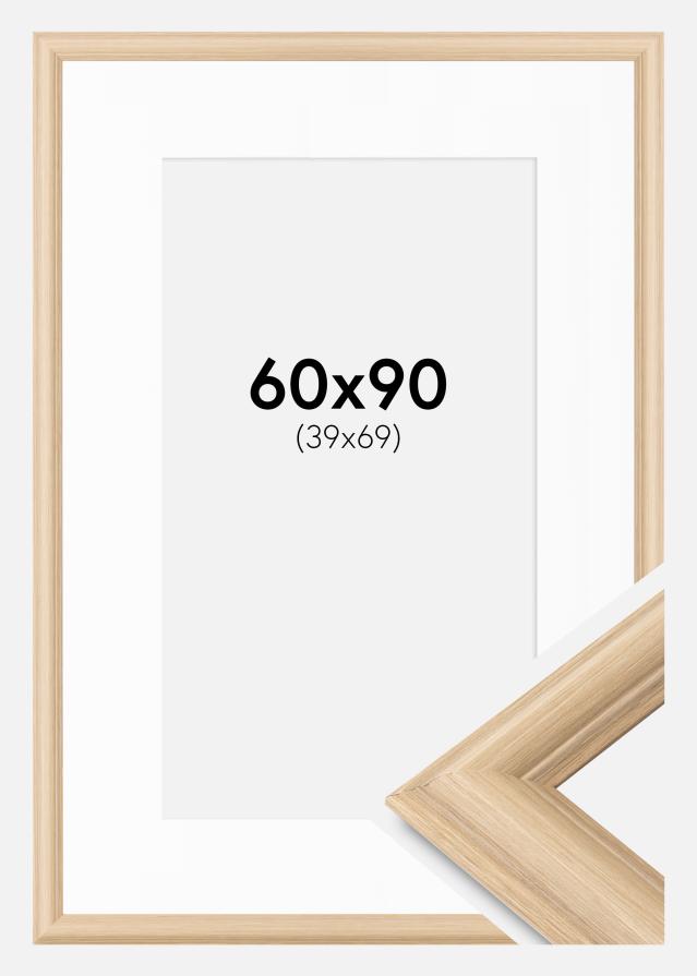 Ram med passepartou Frame Västkusten Oak 60x90 cm - Picture Mount White 40x70 cm