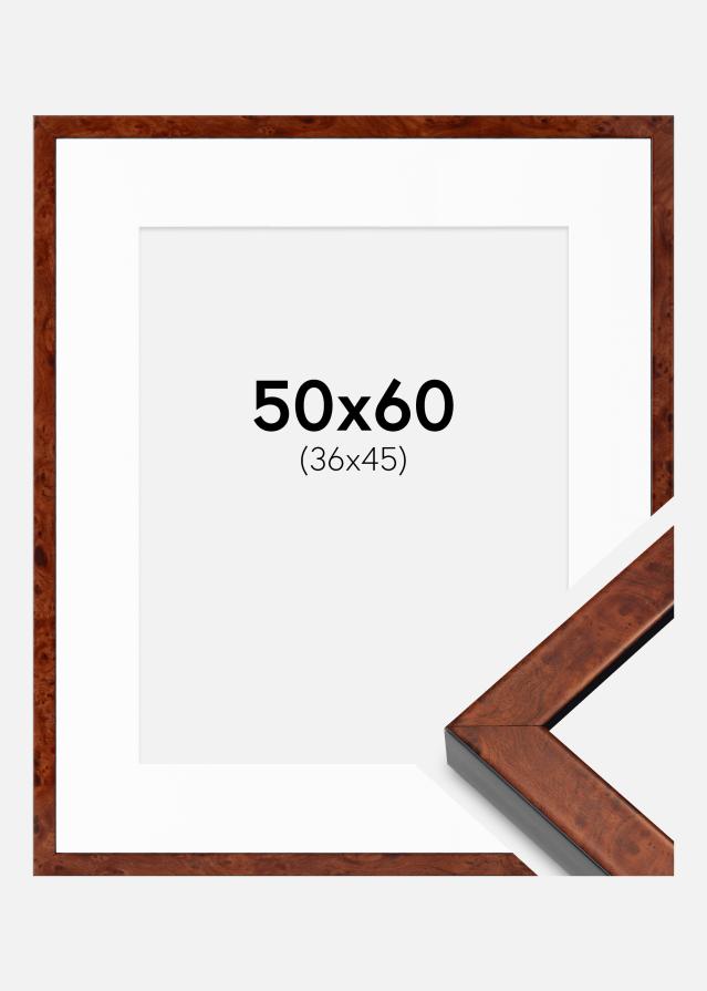 Ram med passepartou Frame Hermes Walnut 50x60 cm - Mounts White 37x46 cm