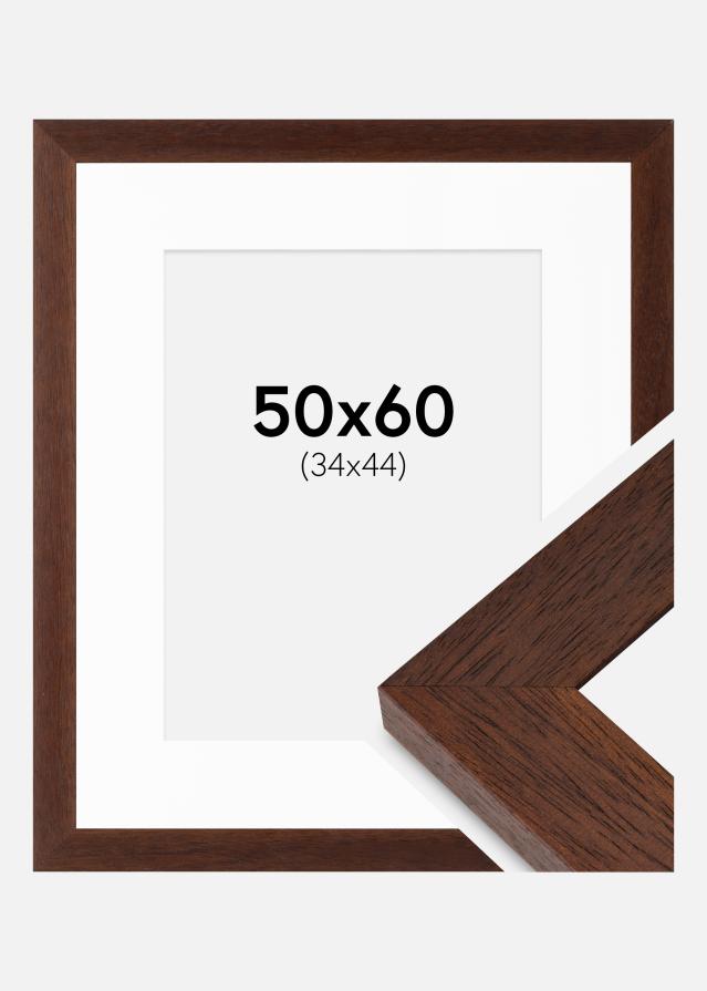 Ram med passepartou Frame Juno Teak 50x60 cm - Mounts White 35x45 cm