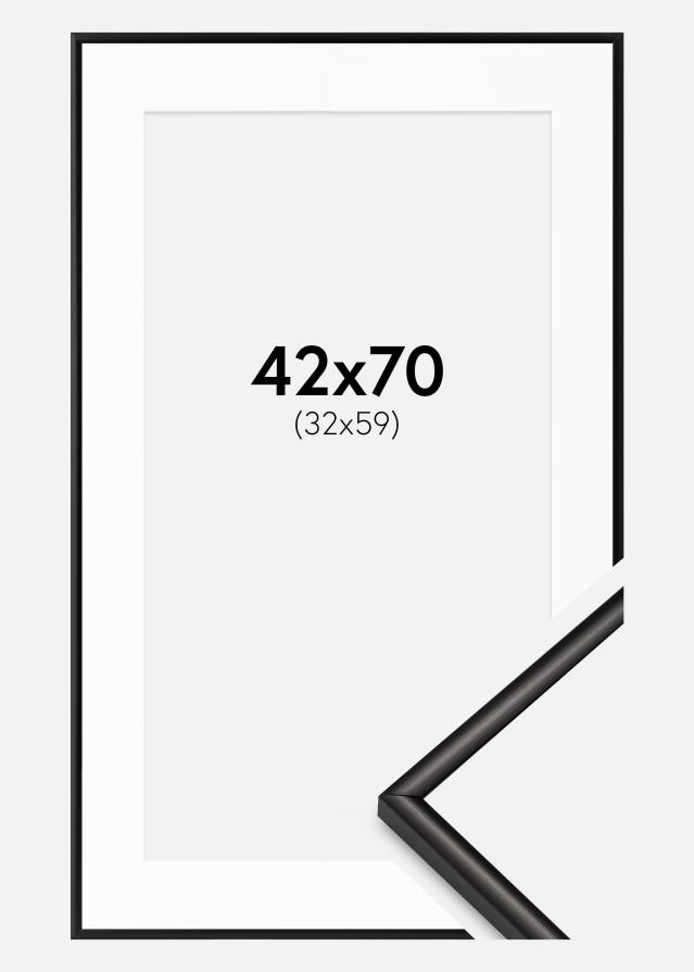 Ram med passepartou Frame Scandi Matte Black 42x70 cm - Mounts White 33x60 cm