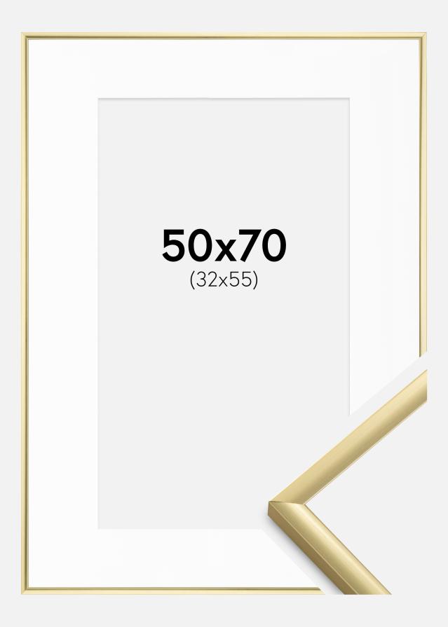 Ram med passepartou Frame New Lifestyle Gold 50x70 cm - Picture Mount White 33x56 cm