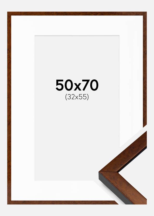 Ram med passepartou Frame Ares Walnut 50x70 cm - Mounts White 33x56 cm