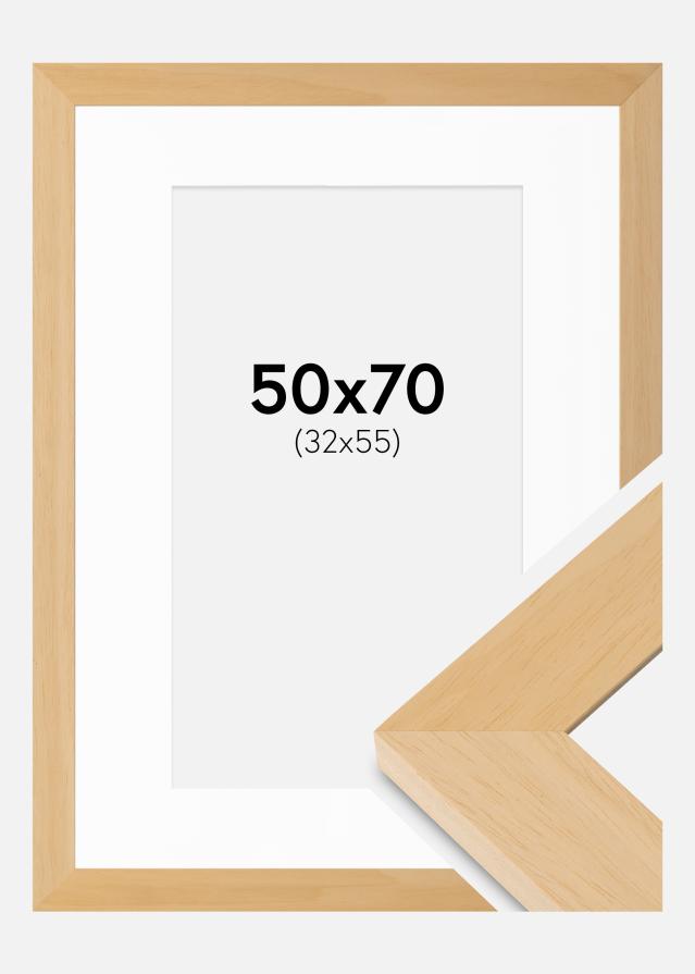 Ram med passepartou Frame Juno Wood 50x70 cm - Mounts White 33x56 cm