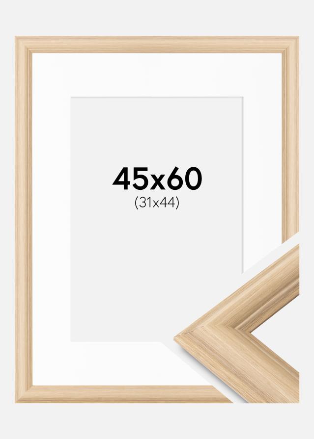 Ram med passepartou Frame Västkusten Oak 45x60 cm - Picture Mount White 32x45 cm