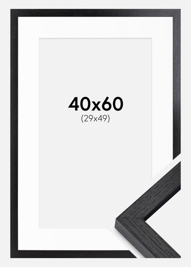 Ram med passepartou BGA Box Frame Black 40x60 cm - Mounts White 30x50 cm