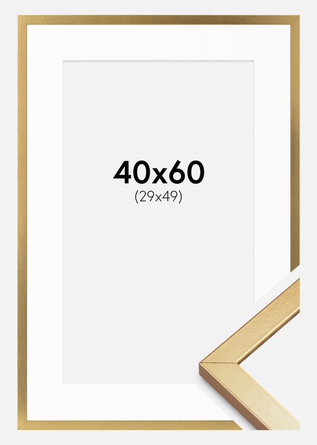 Ram med passepartou Frame Minerva Gold 40x60 cm - Mounts White 30x50 cm