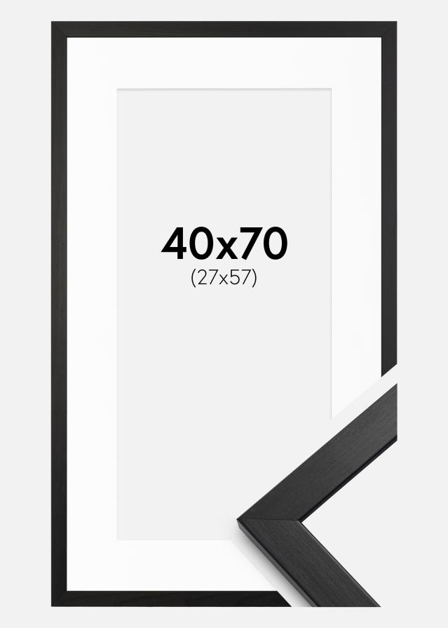 Ram med passepartou Frame Stilren Black 40x70 cm - Picture Mount White 28x58 cm