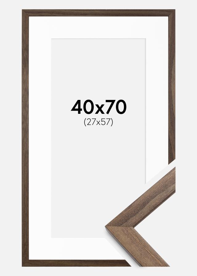 Ram med passepartou Frame Stilren Walnut 40x70 cm - Picture Mount White 28x58 cm