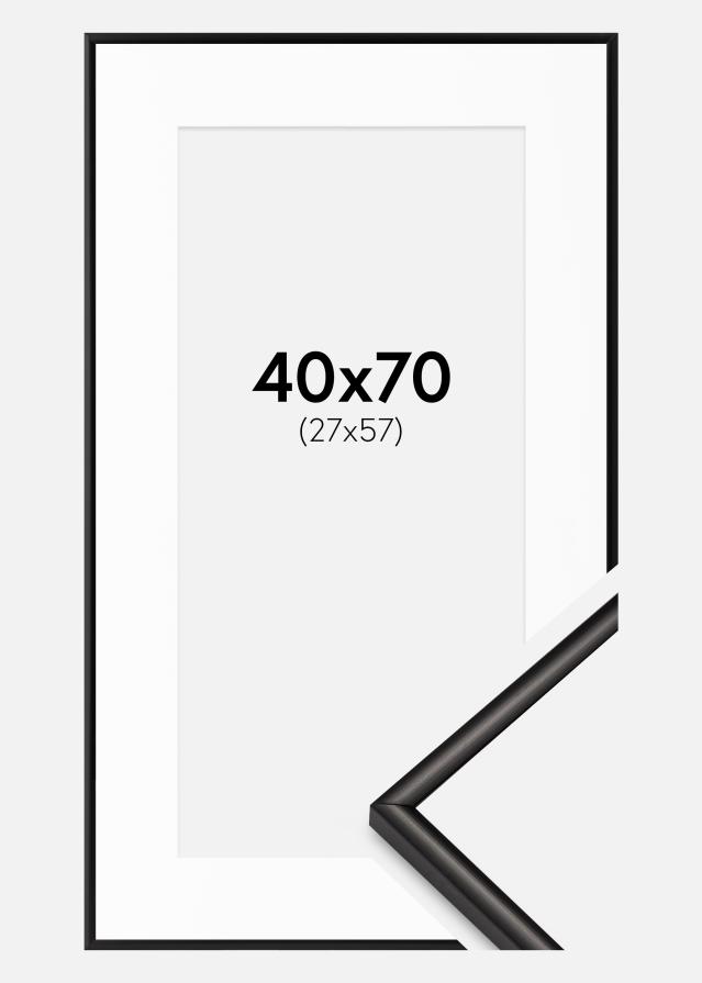 Ram med passepartou Frame Scandi Matte Black 40x70 cm - Mounts White 28x58 cm