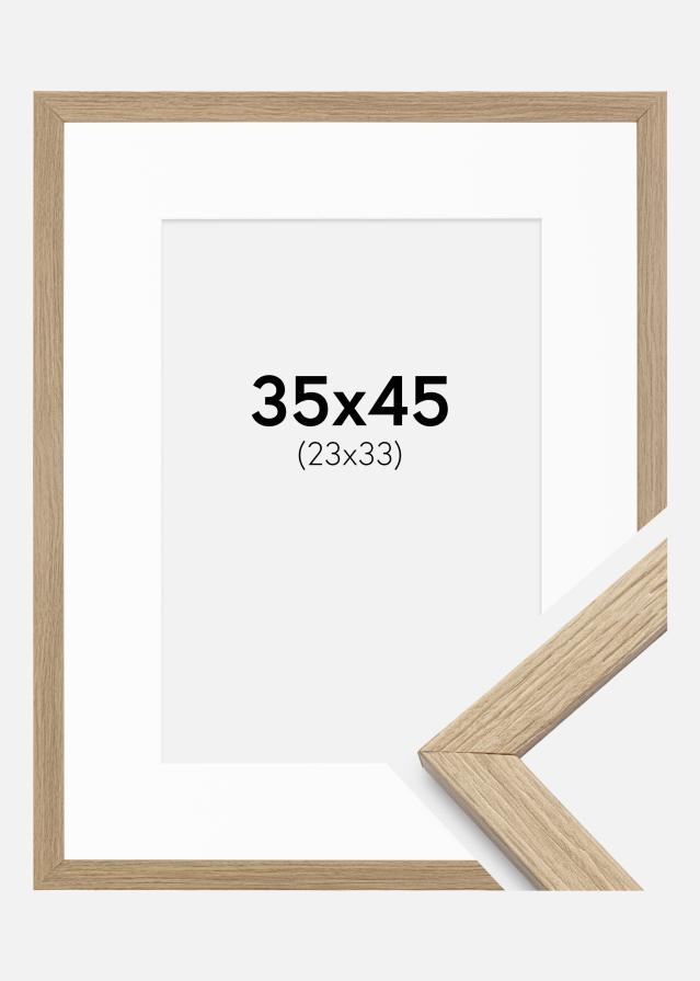 Ram med passepartou Frame Stilren Oak 35x45 cm - Picture Mount White 24x34 cm
