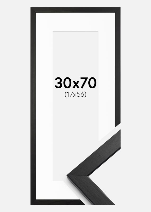 Ram med passepartou Frame Stilren Black 30x70 cm - Picture Mount White 18x57 cm
