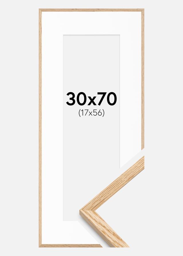 Ram med passepartou Frame Narrow Oak 30x70 cm - Picture Mount White 18x57 cm