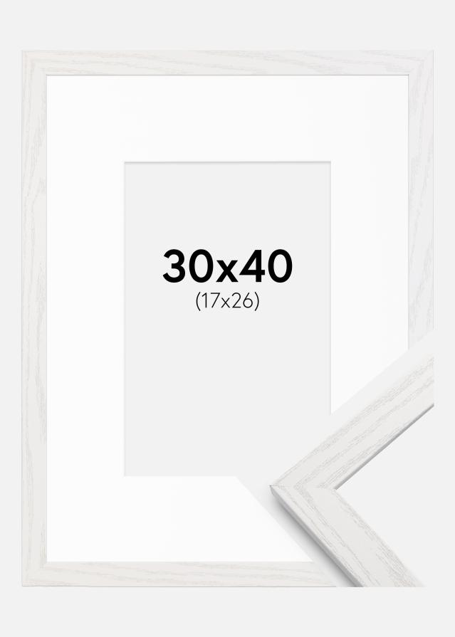 Ram med passepartou Frame Stilren White Oak 30x40 cm - Mounts White 18x27 cm