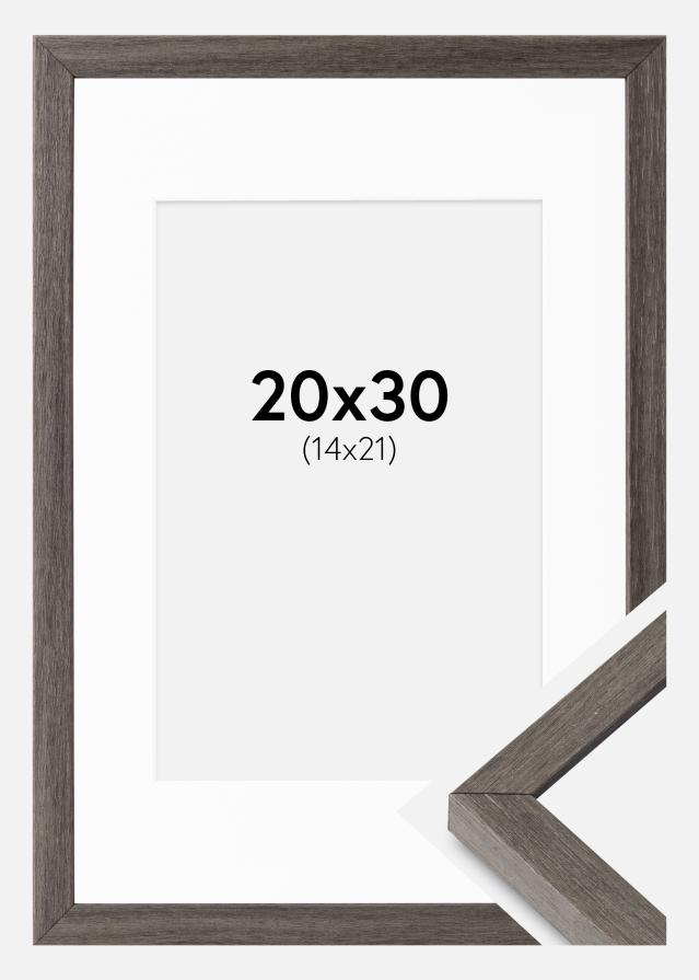 Ram med passepartou Frame Ares Grey Oak 20x30 cm - Mounts White 15x22 cm