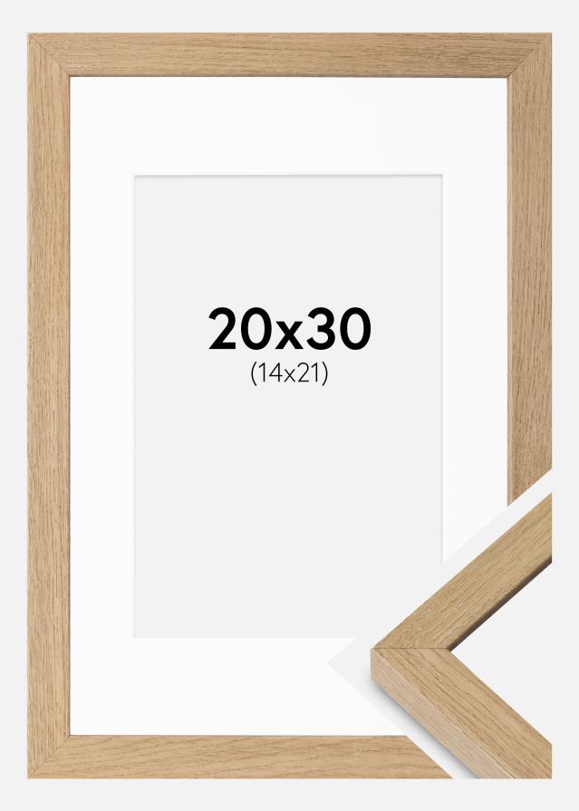 Ram med passepartou Frame Hermes Natural Oak 20x30 cm - Mounts White 15x22 cm