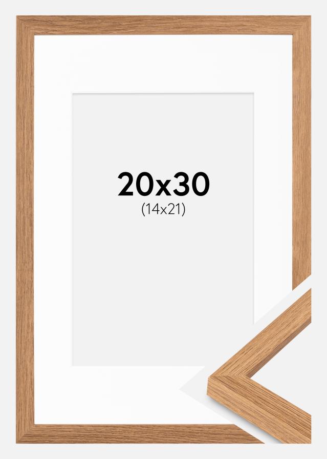 Ram med passepartou Frame Stilren Teak 20x30 cm - Mounts White 15x22 cm