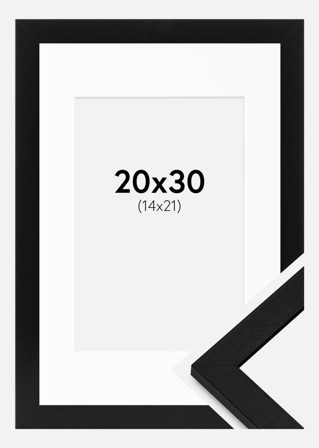 Ram med passepartou Frame BGA Classic Black 20x30 cm - Mounts White 15x22 cm