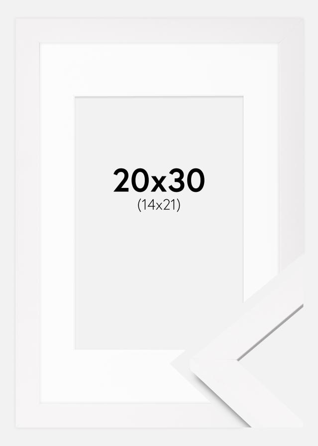 Ram med passepartou Frame BGA Classic White 20x30 cm - Mounts White 15x22 cm