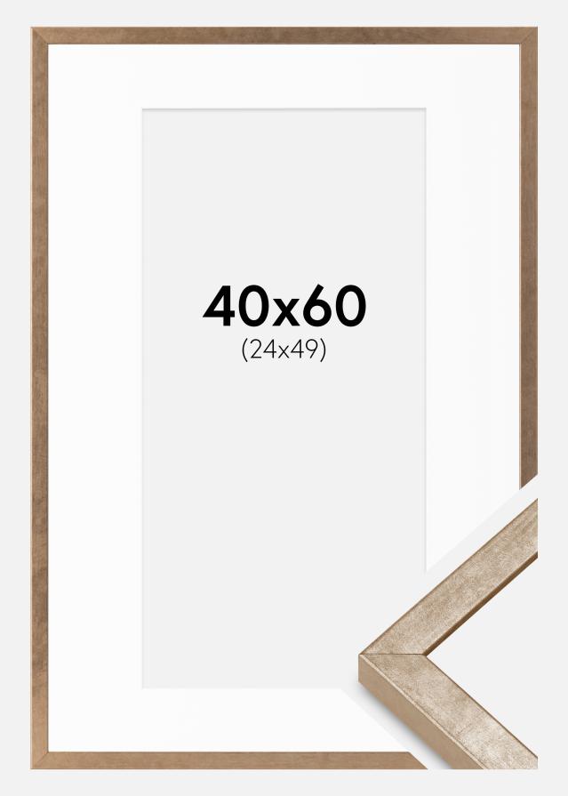 Ram med passepartou Frame Ares Brass 40x60 cm - Mounts White 25x50 cm