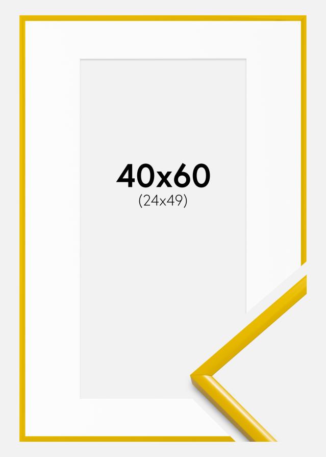 Ram med passepartou Frame New Lifestyle Yellow 40x60 cm - Mounts White 25x50 cm