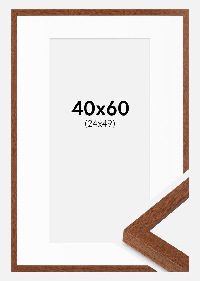 Ram med passepartou Frame Stilren Warm Brown 40x60 cm - Mounts White 25x50 cm