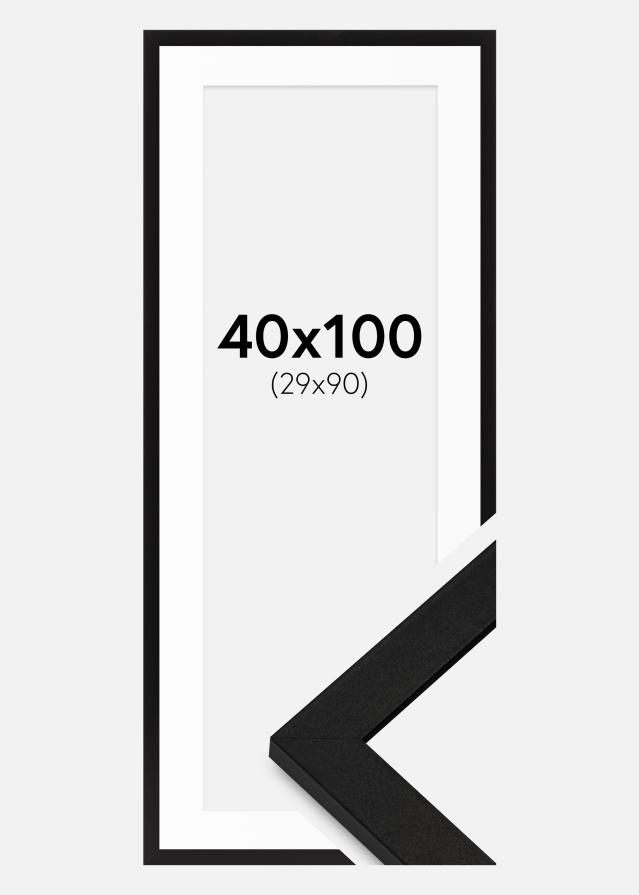 Ram med passepartou Frame BGA Classic Black 40x100 cm - Mounts White 30x91 cm