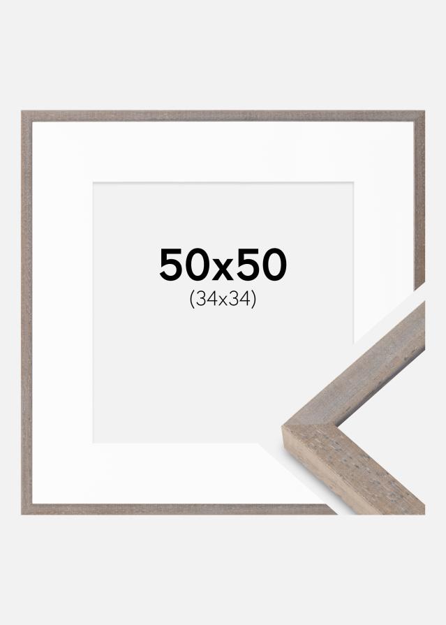 Ram med passepartou Frame Ares Gray 50x50 cm - Mounts White 35x35 cm
