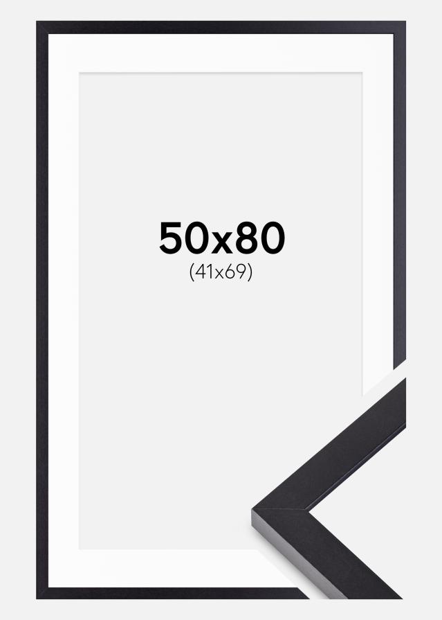Ram med passepartou Frame Selection Black 50x80 cm - Mounts White 42x70 cm