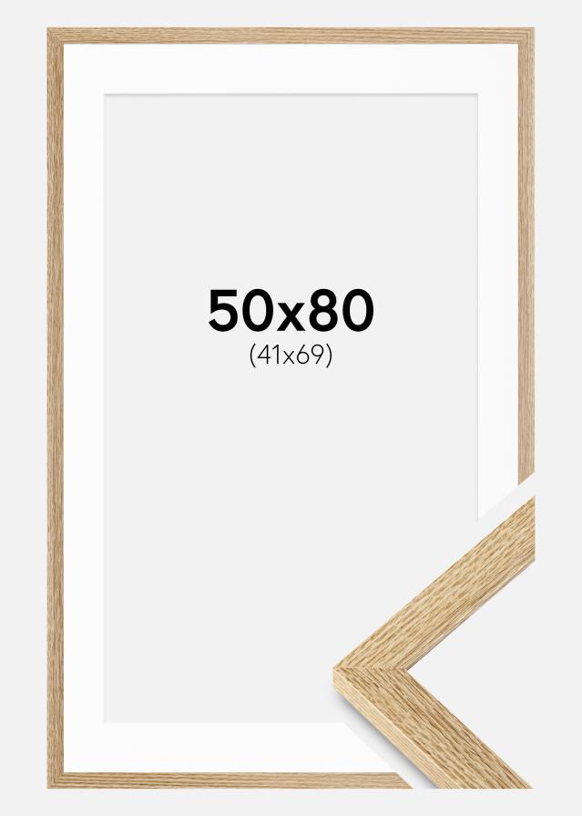 Ram med passepartou Frame Selection Oak 50x80 cm - Mounts White 42x70 cm