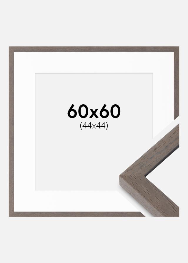 Ram med passepartou Frame Hermes Gray 60x60 cm - Mounts White 45x45 cm