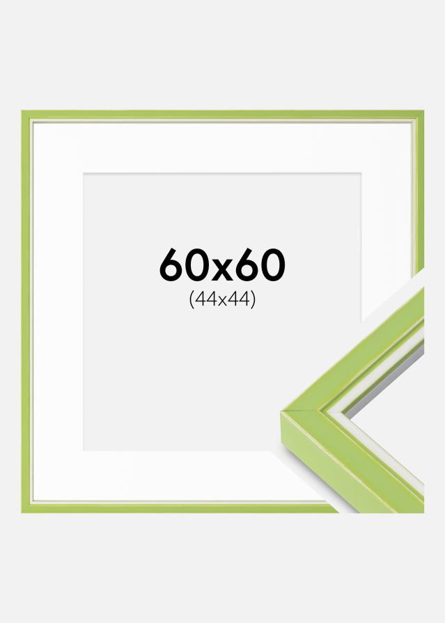 Ram med passepartou Frame Diana Light Green 60x60 cm - Mounts White 45x45 cm