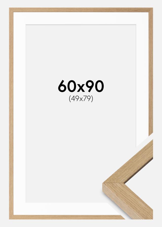 Ram med passepartou Frame Hermes Natural Oak 60x90 cm - Mounts White 50x80 cm