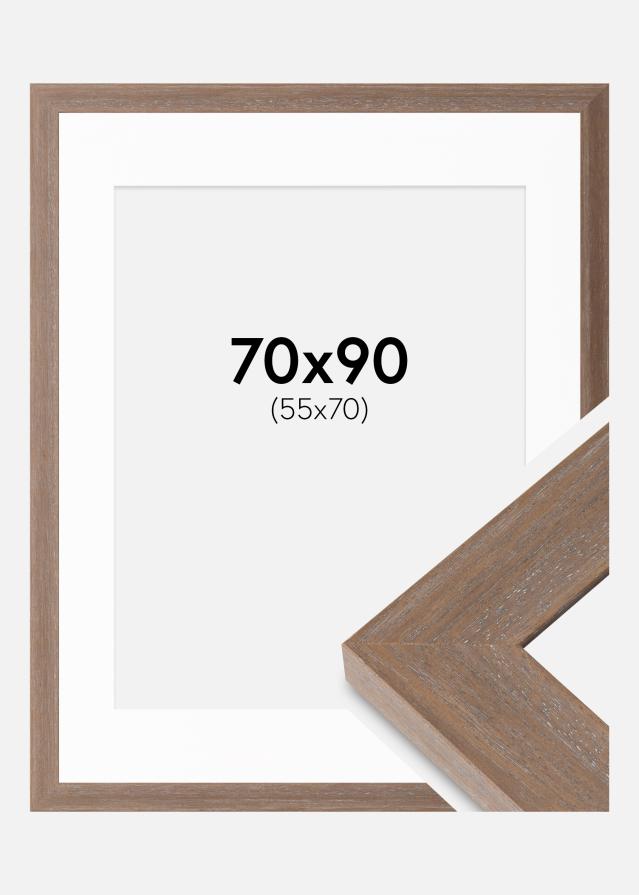 Ram med passepartou Frame Juno Grey 70x90 cm - Mounts White 56x71 cm