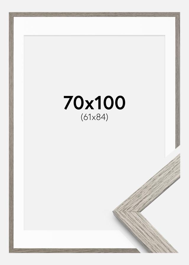 Ram med passepartou Frame Stilren Grey Oak 70x100 cm - Mounts White 62x85 cm