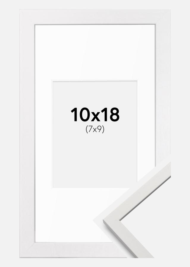 Ram med passepartou Frame Edsbyn White 10x18 cm - Mounts White 8x10 cm
