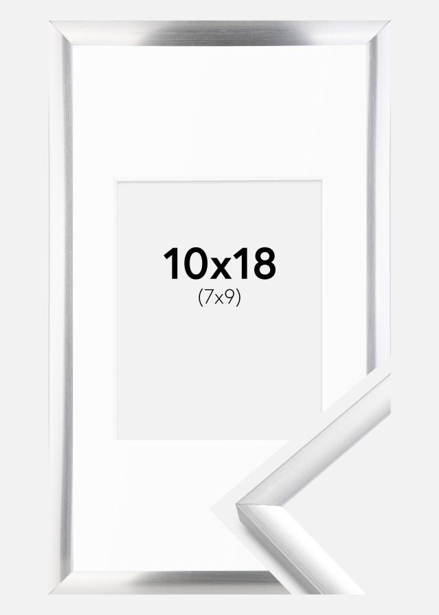 Ram med passepartou Frame New Lifestyle Silver 10x18 cm - Mounts White 8x10 cm