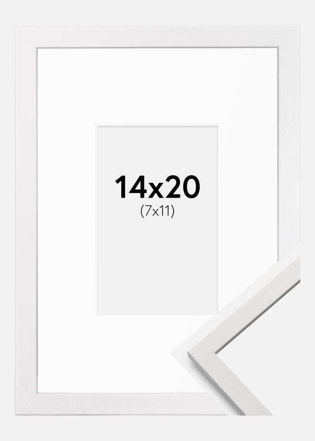 Ram med passepartou Frame Edsbyn White 14x20 cm - Mounts White 8x12 cm