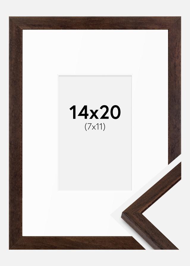 Ram med passepartou Frame Edsbyn Walnut 14x20 cm - Mounts White 8x12 cm