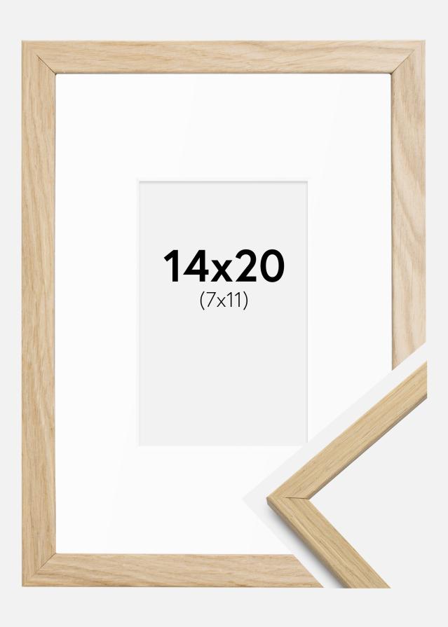 Ram med passepartou Frame Edsbyn Oak 14x20 cm - Mounts White 8x12 cm