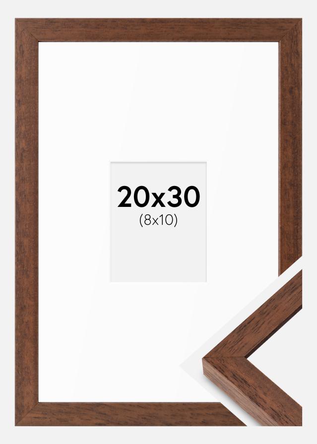 Ram med passepartou Frame Hermes Teak 20x30 cm - Mounts White 9x11 cm