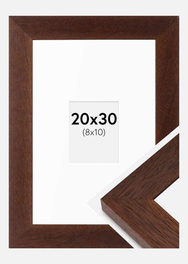 Ram med passepartou Frame Juno Teak 20x30 cm - Mounts White 9x11 cm