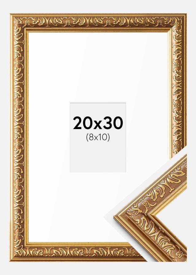 Ram med passepartou Frame Swirl Gold 20x30 cm - Mounts White 9x11 cm