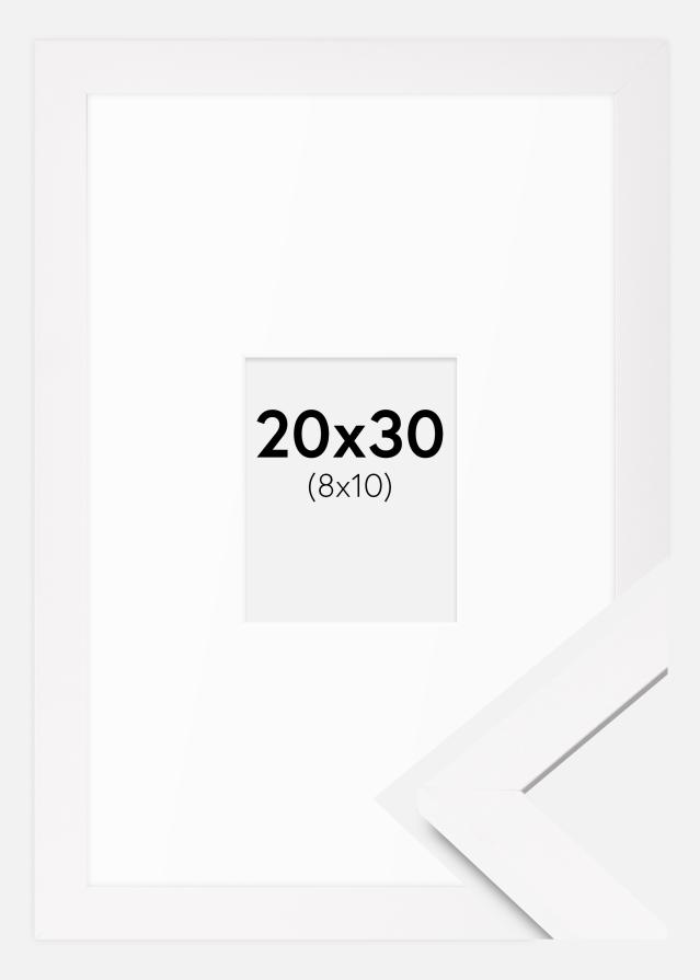 Ram med passepartou Frame BGA Classic White 20x30 cm - Mounts White 9x11 cm