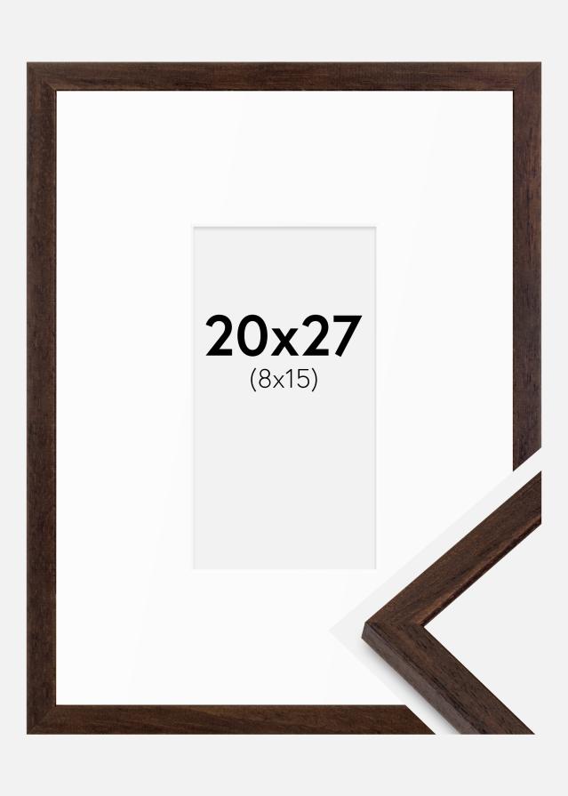 Ram med passepartou Frame Edsbyn Walnut 20x27 cm - Mounts White 9x16 cm