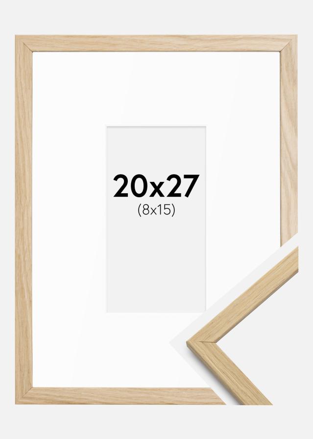 Ram med passepartou Frame Edsbyn Oak 20x27 cm - Mounts White 9x16 cm