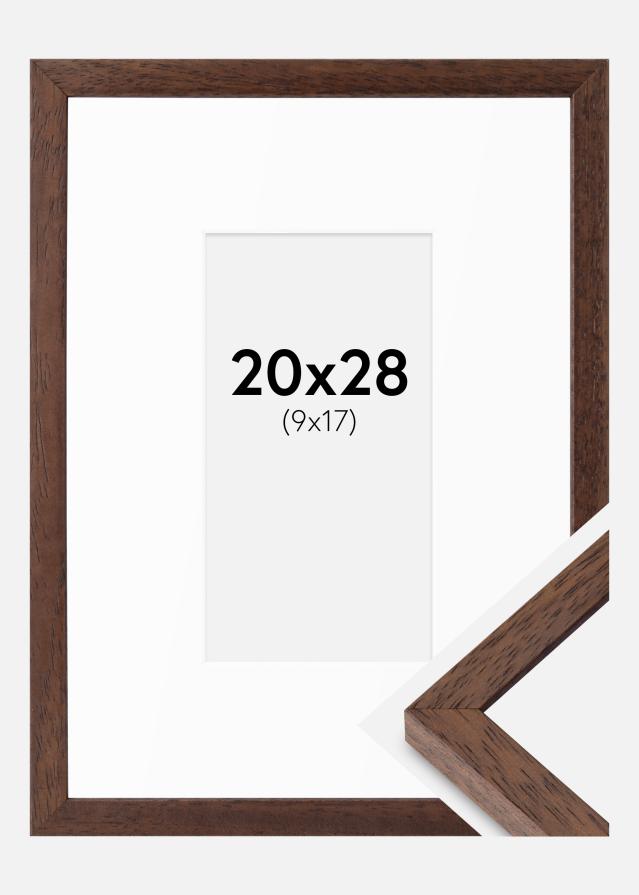 Ram med passepartou Frame Ares Teak 20x28 cm - Mounts White 10x18 cm