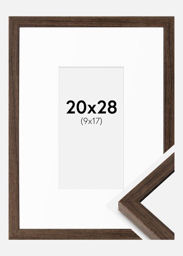 Ram med passepartou Frame Ares Walnut 20x28 cm - Mounts White 10x18 cm